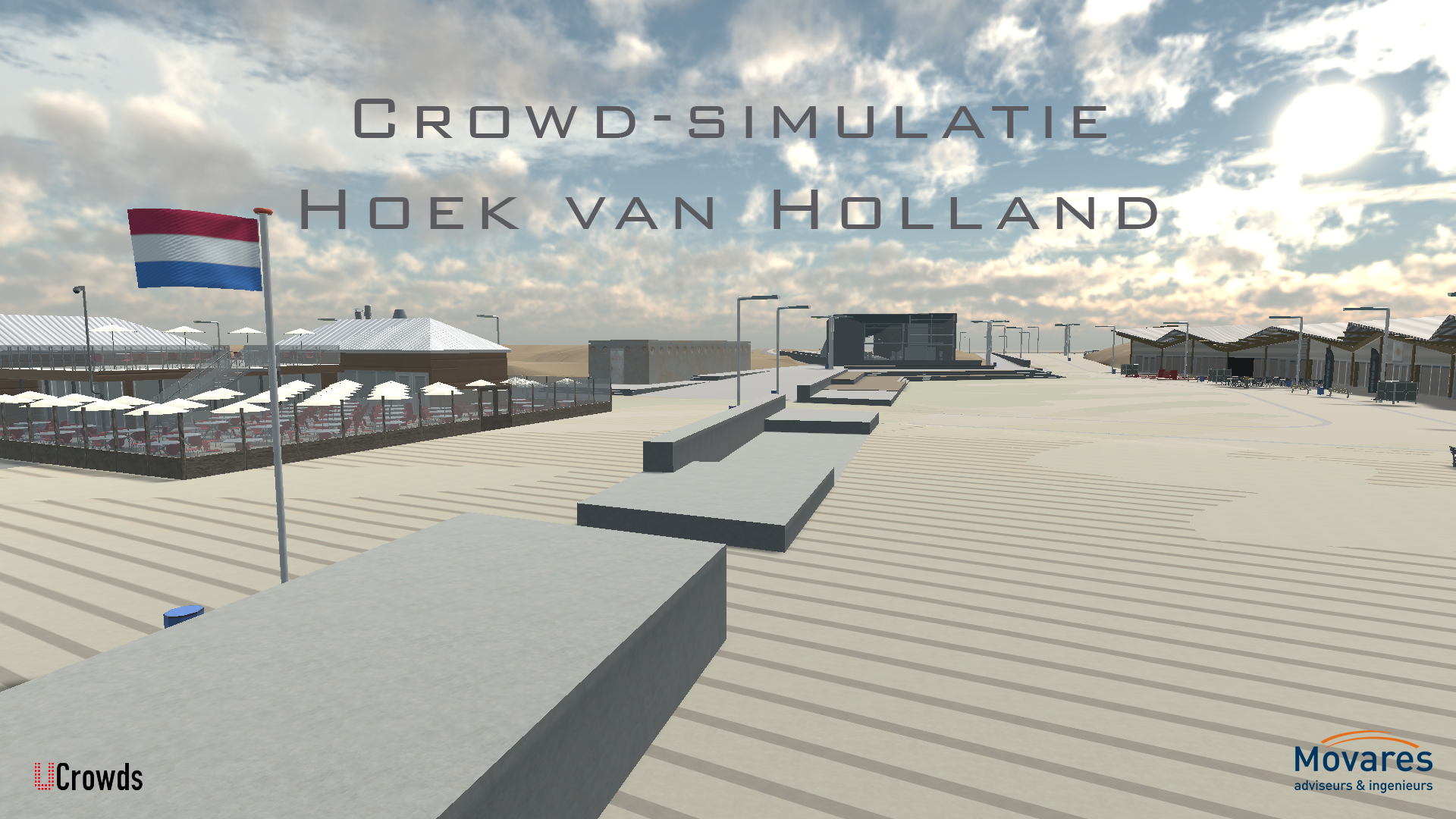 Crowd simulatie Hoek van Holland Strand